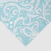 Aquamarines Abstraktes Schneeflockenmuster#10 ID10 Seidenpapier (Detail)