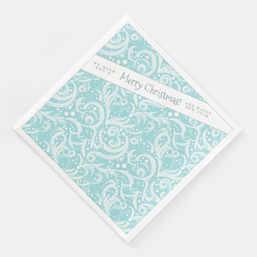 Aquamarines Abstraktes Schneeflockenmuster#10 ID10 Serviette (Ecke)