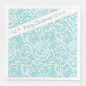 Aquamarines Abstraktes Schneeflockenmuster#10 ID10 Serviette (Vorderseite)