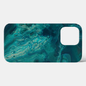 Aquamarines Acrylgießen Abstrakter Fluid Art Case-Mate iPhone Hülle (Rückseite (Horizontal))