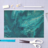 Aquamarines Acrylgießen Abstrakter Fluid Art Seidenpapier (Handwerk)