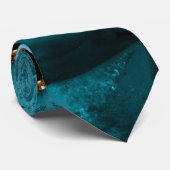 Aquamarines agate-gekacheltes Muster Krawatte (Gerollt)