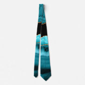 Aquamarines agate-gekacheltes Muster Krawatte (Rückseite)