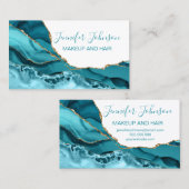 aquamarines Agieren mit eleganter Typografie Visitenkarte (Vorne/Hinten)