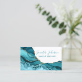 aquamarines Agieren mit eleganter Typografie Visitenkarte (Stehend Vorderseite)