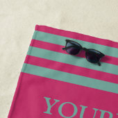 Aquamarines Ankermonogramm Strandtuch (Beispiel)