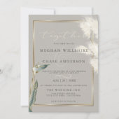 Aquamarines Anthurium Pampas Gras Einladung (Vorderseite)