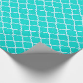 Aquamarines Aqu Quaterfolie Lattice Quarter Packpa Geschenkpapier (Ecke)