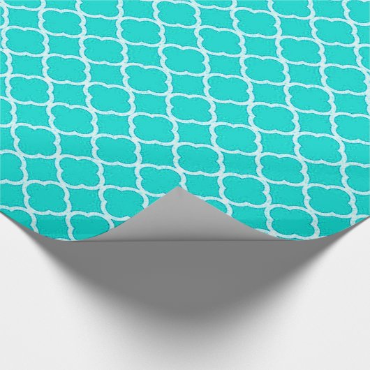 Aquamarines Aqu Quaterfolie Lattice Quarter Packpa Geschenkpapier (Ecke)