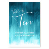 Aquamarines Aqua abstrakt moderne Tischnummer 10 (Vorderseite)