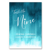 Aquamarines Aqua abstrakt moderne Tischnummer 9 (Vorderseite)