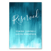 Aquamarines Aqua abstrakt Waschmaschine Moderne Ku Tischnummer (Vorderseite)