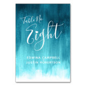 Aquamarines Aqua-abstrakte Waschung Moderne Kunst  Tischnummer (Vorderseite)