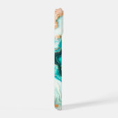 Aquamarines Aqua Agate Golden Custom Modern Monogr iPhone 15 Hülle (Rechte Seite)