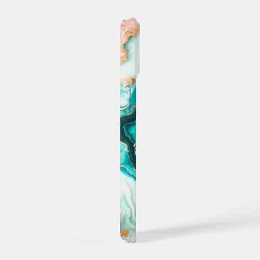 Aquamarines Aqua Agate Golden Custom Modern Monogr iPhone 15 Hülle (Rechte Seite)