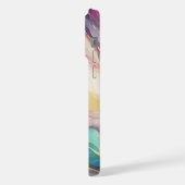 Aquamarines Aqua Blue Lila Pink Gold Marbella Art  iPhone Hülle (Linke Seite)