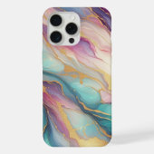 Aquamarines Aqua Blue Lila Pink Gold Marbella Art  iPhone Hülle (Rückseite)