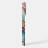 Aquamarines Aqua Blue Lila Pink Gold Marbella Art iPhone Hülle (Rechte Seite)