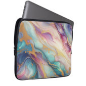Aquamarines Aqua Blue Lila Pink Gold Marbella Art Laptopschutzhülle (Vorne Rechts)