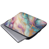 Aquamarines Aqua Blue Lila Pink Gold Marbella Art Laptopschutzhülle (Vorne Knopf)
