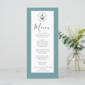 Aquamarines Aqua Blue Menükarte (Stehend Vorderseite)