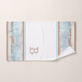Aquamarines Aqua Blue Taupe Badhandtuch Set (Handtuch)