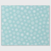 Aquamarines Aqua Blue Winterurlaub Schneeflocken Geschenkpapier (Flach)