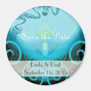 Aquamarines Aqua Calla Lily Speichern Sie das Date Magnet