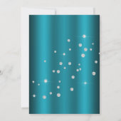 Aquamarines Aqua Glam Diamond Wedding Dress Brautp Einladung (Rückseite)