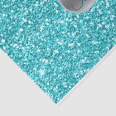 Aquamarines Aqua Glitzer Sparkle Glam Monogram Ini Seidenpapier (Ausschnitt)
