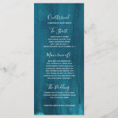 Aquamarines Aqua-Hochzeitsmenü Menükarte (Rückseite)