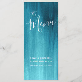 Aquamarines Aqua-Hochzeitsmenü Menükarte