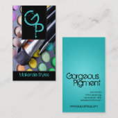 Aquamarines Aqua Make-up Artist Palette Business C Visitenkarte (Vorne/Hinten)