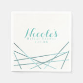 Aquamarines Aqua Modern Geometric Lines Custom Par Serviette (Vorderseite)