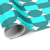 Aquamarines Aqua Modern Geometric Muster Geschenkpapier (Rolleneckpunkt)
