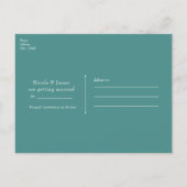 Aquamarines Aqua Modern Geometric Party Save the D Ankündigungspostkarte (Rückseite)