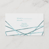 Aquamarines Aqua Moderne geometrische Linien Empfehlungskarte (Rückseite)