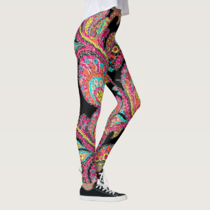 Aquamarines Aqua Pink Gelbes Abstrakt Paisley Must Leggings