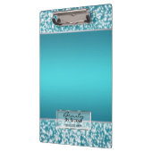 Aquamarines Aqua Sparkle Personalisierte Lichter Klemmbrett (Links)