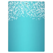 Aquamarines Aqua Sparkle Personalisierte Lichter Klemmbrett (Rückseite)