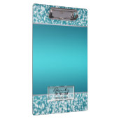 Aquamarines Aqua Sparkle Personalisierte Lichter Klemmbrett (Rechts)