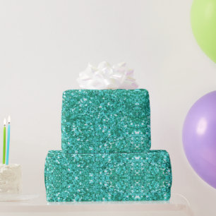 Aquamarines Aqua-Spaß-Glitzer-Muster Geschenkpapier