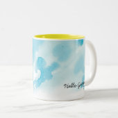 Aquamarines Aquakundengerechte Watercolor-Tasse Zweifarbige Tasse (VorderseiteRechts)