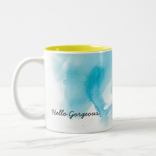 Aquamarines Aquakundengerechte Watercolor-Tasse Zweifarbige Tasse (Links)
