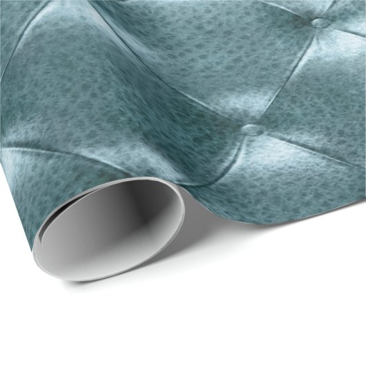 Aquamarines Aquatic Luxury Opulent Tufted Leder VI Geschenkpapier (Rolleneckpunkt)