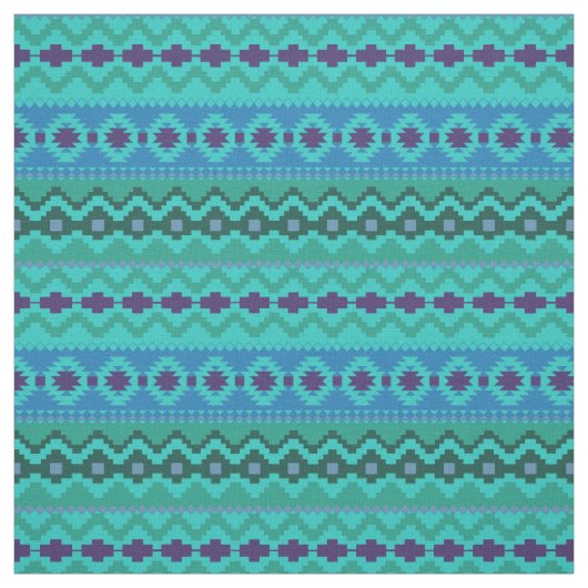 Aquamarines Aztec-Stammdesign Stoff (Muster)