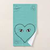 Aquamarines Bad Abstrakt Art Herz Badhandtuch Set (Handtuch)