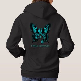 Aquamarines Band, das ich überlebe! Schmetterling Hoodie