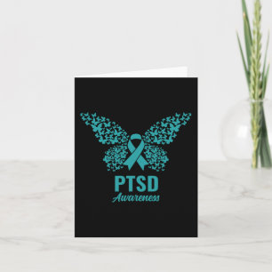 Aquamarines Band mit Schmetterlingen - Ptsd-Bewuss Karte