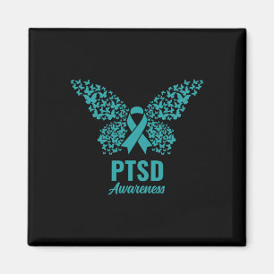 Aquamarines Band mit Schmetterlingen - Ptsd-Bewuss Magnet